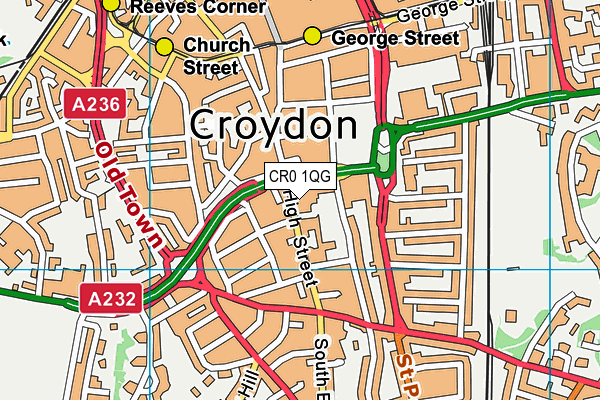 CR0 1QG map - OS VectorMap District (Ordnance Survey)