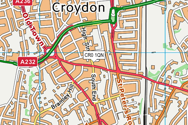 CR0 1QN map - OS VectorMap District (Ordnance Survey) CR0 1QN map - OS VectorMap District (Ordnance Survey)