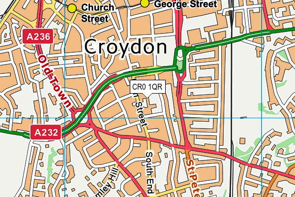 CR0 1QR map - OS VectorMap District (Ordnance Survey) CR0 1QR map - OS VectorMap District (Ordnance Survey)