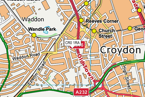 CR0 1RA map - OS VectorMap District (Ordnance Survey) CR0 1RA map - OS VectorMap District (Ordnance Survey)