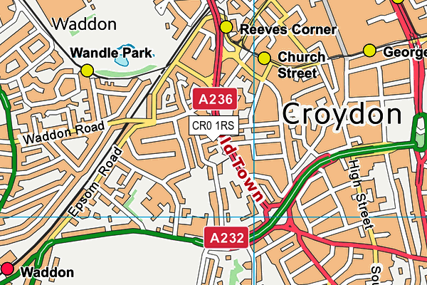 CR0 1RS map - OS VectorMap District (Ordnance Survey) CR0 1RS map - OS VectorMap District (Ordnance Survey)