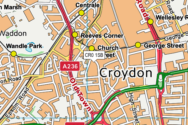 CR0 1SB map - OS VectorMap District (Ordnance Survey) CR0 1SB map - OS VectorMap District (Ordnance Survey)