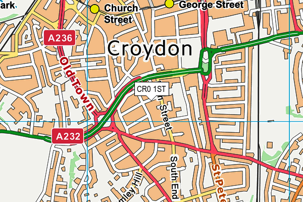 CR0 1ST map - OS VectorMap District (Ordnance Survey) CR0 1ST map - OS VectorMap District (Ordnance Survey)