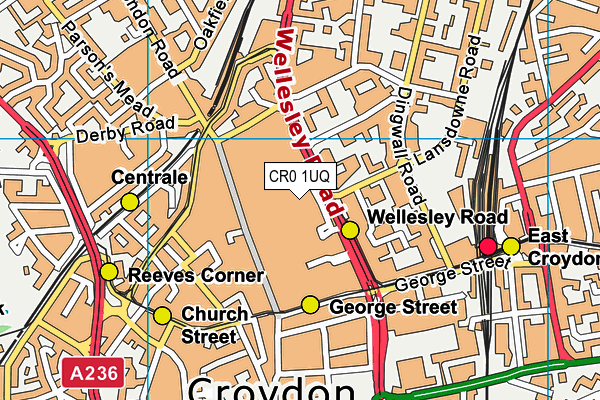 CR0 1UQ map - OS VectorMap District (Ordnance Survey)