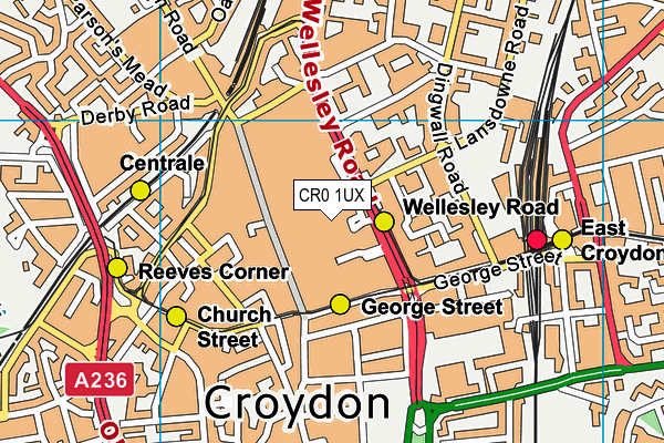 CR0 1UX map - OS VectorMap District (Ordnance Survey) CR0 1UX map - OS VectorMap District (Ordnance Survey)