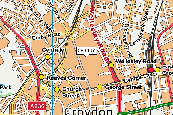 CR0 1UY map - OS VectorMap District (Ordnance Survey)