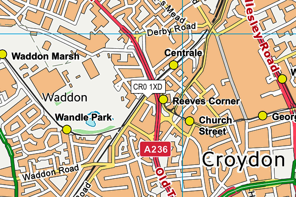 CR0 1XD map - OS VectorMap District (Ordnance Survey) CR0 1XD map - OS VectorMap District (Ordnance Survey)