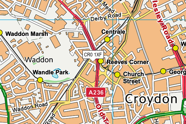 CR0 1XF map - OS VectorMap District (Ordnance Survey) CR0 1XF map - OS VectorMap District (Ordnance Survey)