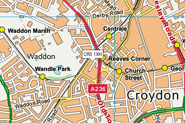 CR0 1XH map - OS VectorMap District (Ordnance Survey)
