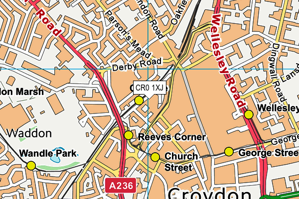 CR0 1XJ map - OS VectorMap District (Ordnance Survey) CR0 1XJ map - OS VectorMap District (Ordnance Survey)