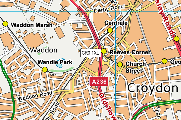 CR0 1XL map - OS VectorMap District (Ordnance Survey) CR0 1XL map - OS VectorMap District (Ordnance Survey)