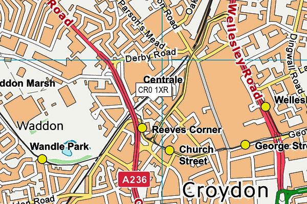 CR0 1XR map - OS VectorMap District (Ordnance Survey) CR0 1XR map - OS VectorMap District (Ordnance Survey)