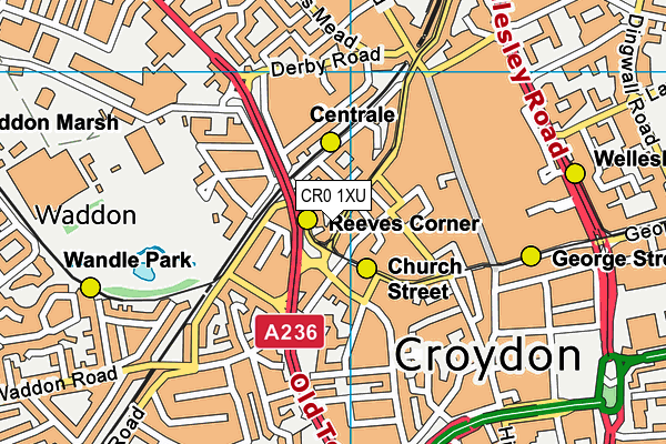 CR0 1XU map - OS VectorMap District (Ordnance Survey) CR0 1XU map - OS VectorMap District (Ordnance Survey)