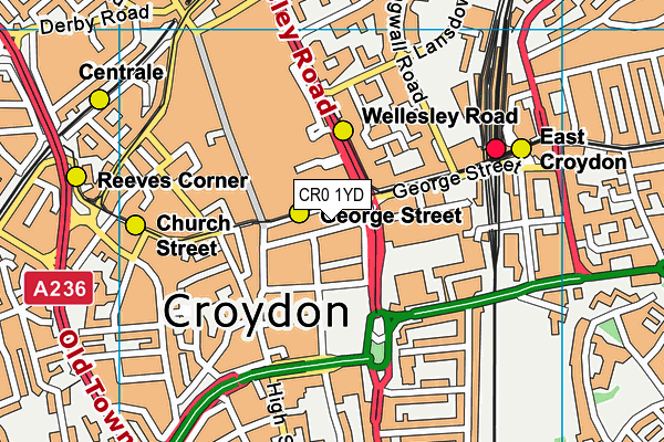 CR0 1YD map - OS VectorMap District (Ordnance Survey) CR0 1YD map - OS VectorMap District (Ordnance Survey)