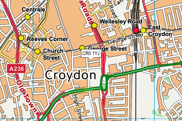 CR0 1YJ map - OS VectorMap District (Ordnance Survey)