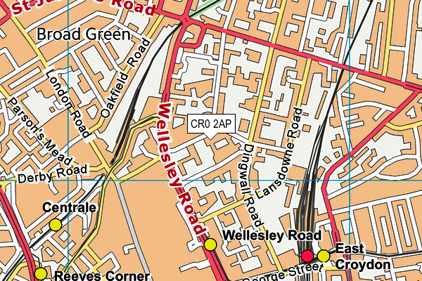 CR0 2AP map - OS VectorMap District (Ordnance Survey) CR0 2AP map - OS VectorMap District (Ordnance Survey)