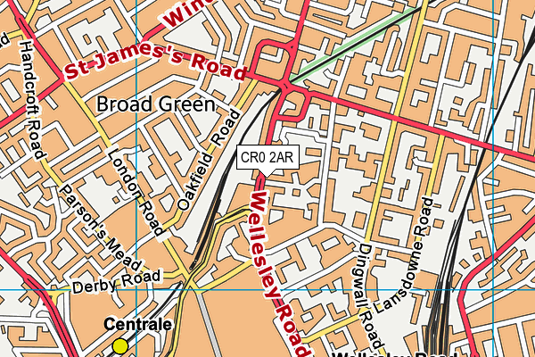 CR0 2AR map - OS VectorMap District (Ordnance Survey) CR0 2AR map - OS VectorMap District (Ordnance Survey)