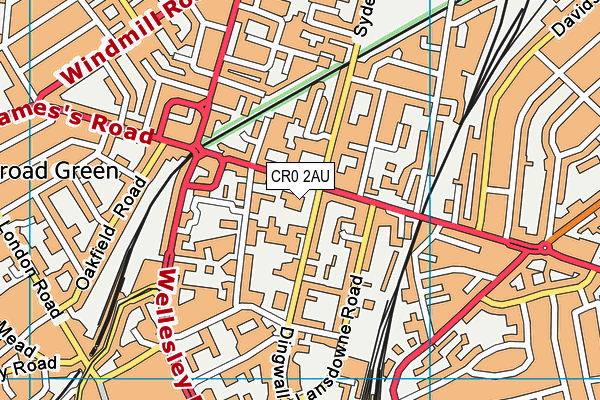 CR0 2AU map - OS VectorMap District (Ordnance Survey) CR0 2AU map - OS VectorMap District (Ordnance Survey)