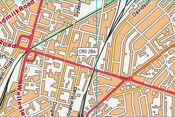 CR0 2BA map - OS VectorMap District (Ordnance Survey) CR0 2BA map - OS VectorMap District (Ordnance Survey)