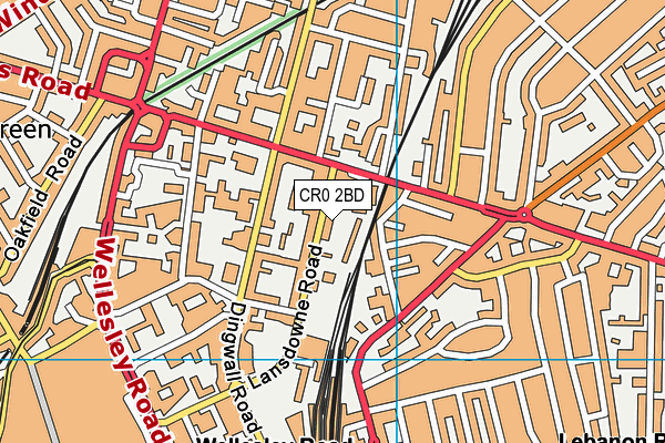 CR0 2BD map - OS VectorMap District (Ordnance Survey) CR0 2BD map - OS VectorMap District (Ordnance Survey)