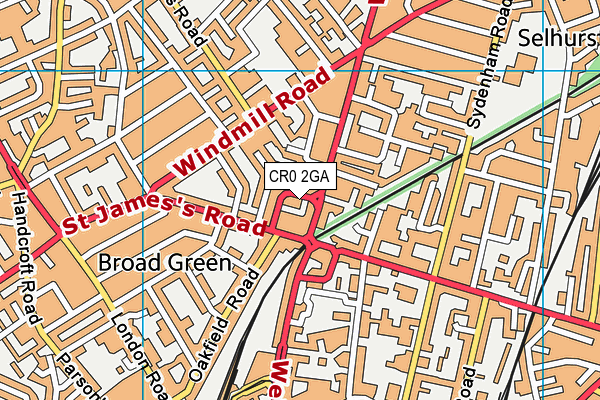 CR0 2GA map - OS VectorMap District (Ordnance Survey) CR0 2GA map - OS VectorMap District (Ordnance Survey)