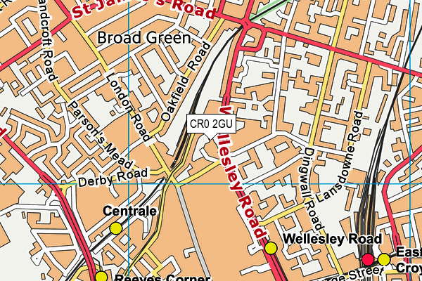 CR0 2GU map - OS VectorMap District (Ordnance Survey) CR0 2GU map - OS VectorMap District (Ordnance Survey)