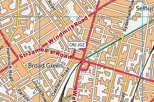 CR0 2GZ map - OS VectorMap District (Ordnance Survey) CR0 2GZ map - OS VectorMap District (Ordnance Survey)