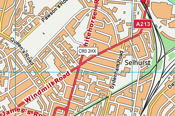 CR0 2HX map - OS VectorMap District (Ordnance Survey) CR0 2HX map - OS VectorMap District (Ordnance Survey)