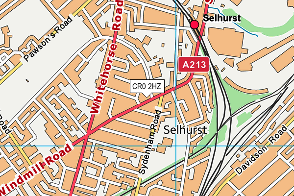 CR0 2HZ map - OS VectorMap District (Ordnance Survey)