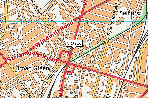 CR0 2JA map - OS VectorMap District (Ordnance Survey) CR0 2JA map - OS VectorMap District (Ordnance Survey)