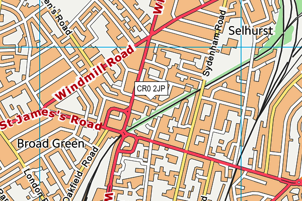 CR0 2JP map - OS VectorMap District (Ordnance Survey) CR0 2JP map - OS VectorMap District (Ordnance Survey)