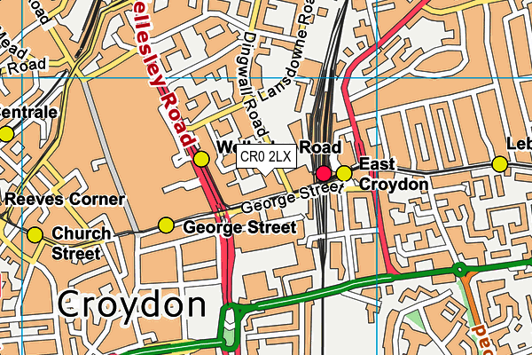 CR0 2LX map - OS VectorMap District (Ordnance Survey) CR0 2LX map - OS VectorMap District (Ordnance Survey)