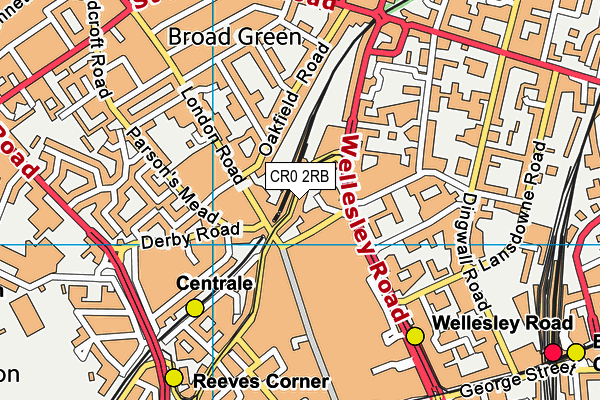 CR0 2RB map - OS VectorMap District (Ordnance Survey) CR0 2RB map - OS VectorMap District (Ordnance Survey)