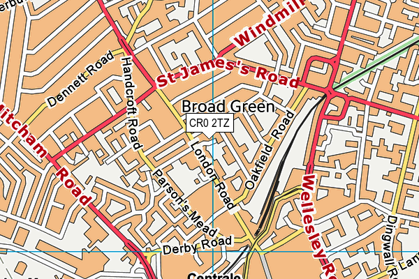 CR0 2TZ map - OS VectorMap District (Ordnance Survey) CR0 2TZ map - OS VectorMap District (Ordnance Survey)