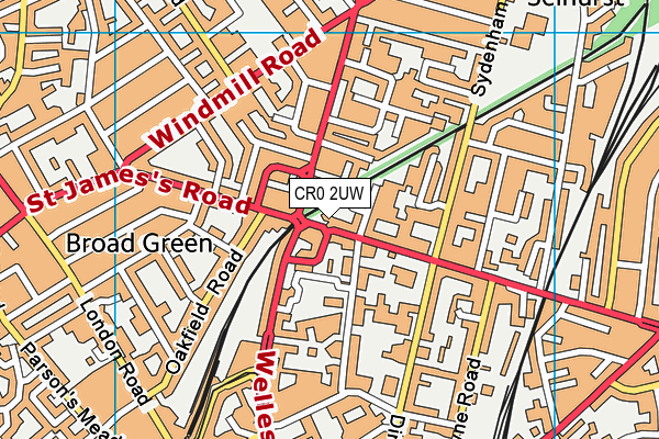 CR0 2UW map - OS VectorMap District (Ordnance Survey) CR0 2UW map - OS VectorMap District (Ordnance Survey)