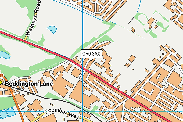CR0 3AX map - OS VectorMap District (Ordnance Survey) CR0 3AX map - OS VectorMap District (Ordnance Survey)
