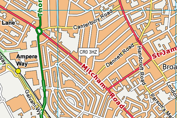 CR0 3HZ map - OS VectorMap District (Ordnance Survey) CR0 3HZ map - OS VectorMap District (Ordnance Survey)