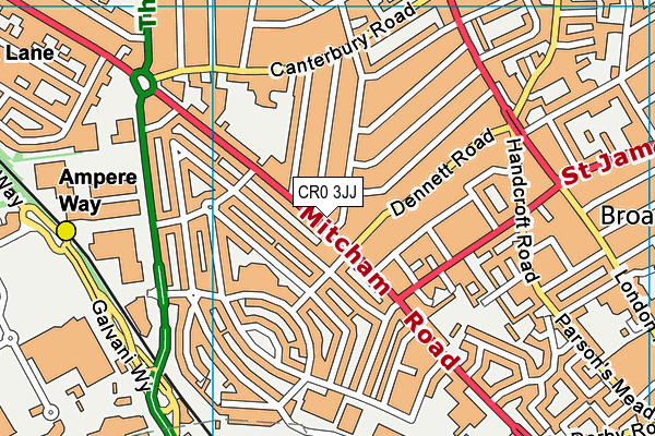 CR0 3JJ map - OS VectorMap District (Ordnance Survey)