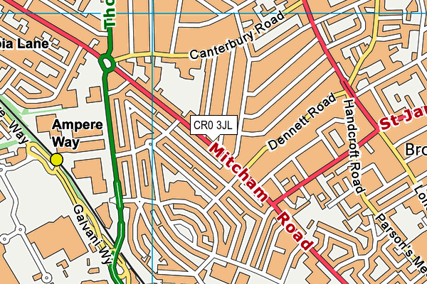 CR0 3JL map - OS VectorMap District (Ordnance Survey) CR0 3JL map - OS VectorMap District (Ordnance Survey)