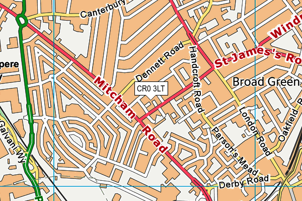 CR0 3LT map - OS VectorMap District (Ordnance Survey) CR0 3LT map - OS VectorMap District (Ordnance Survey)