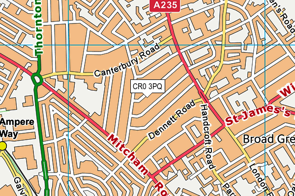 CR0 3PQ map - OS VectorMap District (Ordnance Survey) CR0 3PQ map - OS VectorMap District (Ordnance Survey)