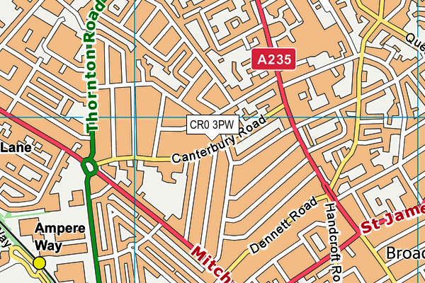 CR0 3PW map - OS VectorMap District (Ordnance Survey) CR0 3PW map - OS VectorMap District (Ordnance Survey)