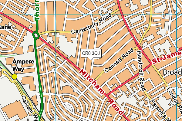 CR0 3QJ map - OS VectorMap District (Ordnance Survey) CR0 3QJ map - OS VectorMap District (Ordnance Survey)