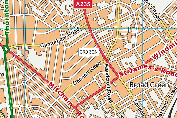 CR0 3QN map - OS VectorMap District (Ordnance Survey)