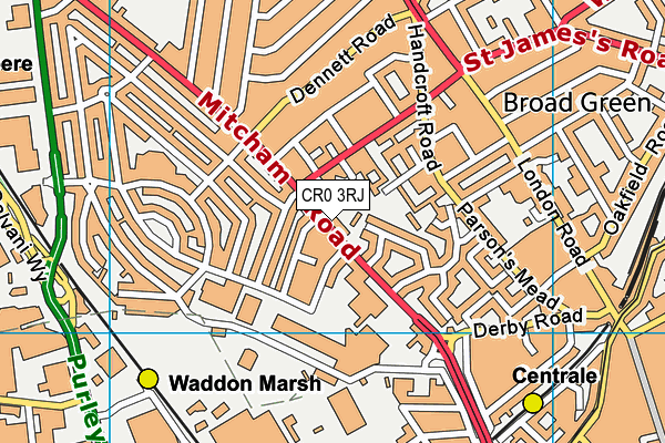 CR0 3RJ map - OS VectorMap District (Ordnance Survey) CR0 3RJ map - OS VectorMap District (Ordnance Survey)