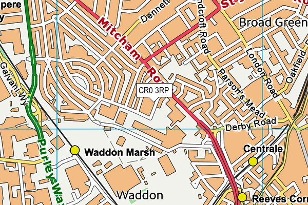 CR0 3RP map - OS VectorMap District (Ordnance Survey) CR0 3RP map - OS VectorMap District (Ordnance Survey)