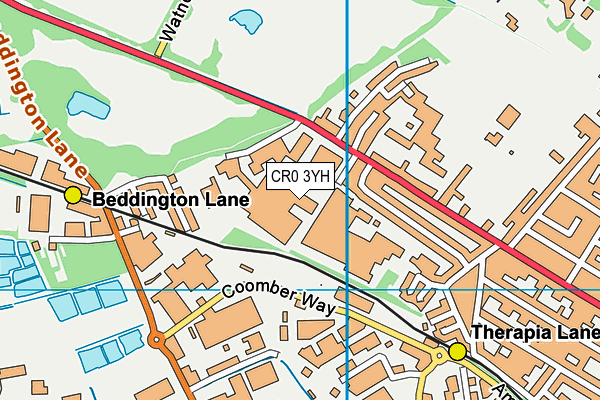 CR0 3YH map - OS VectorMap District (Ordnance Survey) CR0 3YH map - OS VectorMap District (Ordnance Survey)