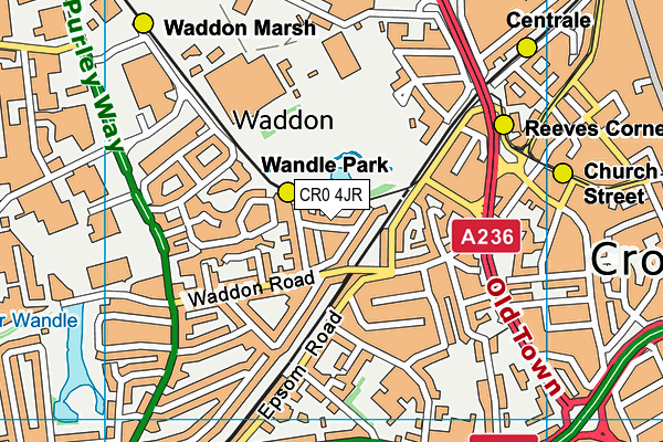 CR0 4JR map - OS VectorMap District (Ordnance Survey)