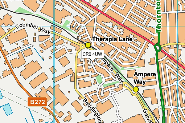 CR0 4UW map - OS VectorMap District (Ordnance Survey) CR0 4UW map - OS VectorMap District (Ordnance Survey)