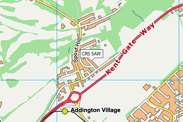 CR0 5AW map - OS VectorMap District (Ordnance Survey)
